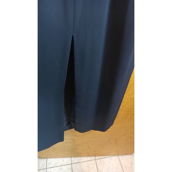 Laundry by Shelli Segal Navy Blue Maxi Dress Criss Cross Back Formal Gown Size 2 - Picture 4 of 9